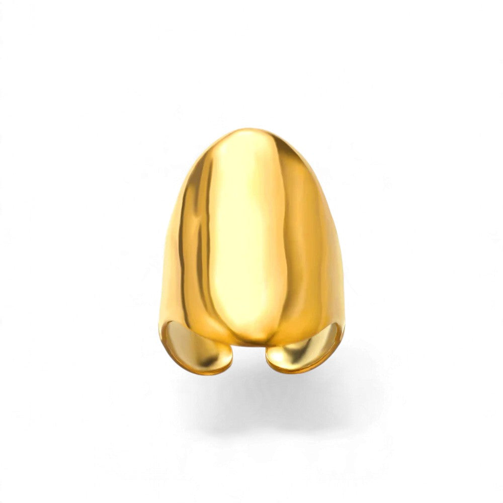 Bague Géométrique Dorée – Acier Inoxydable Ajustable