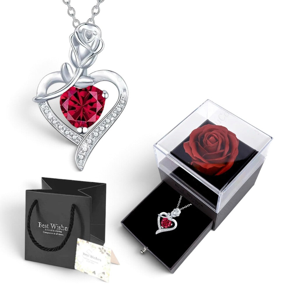 Collier Pendentif Cœur en Zircon – Coffret Cadeau Rose Inclus | Femme