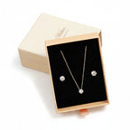 Parure ZAKOL goutte en zircone : collier et boucles d’oreilles